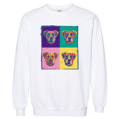 Colorful Boxer Dogs Garment-Dyed Sweatshirt