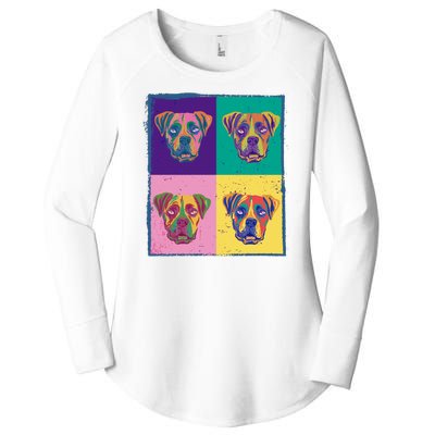 Colorful Boxer Dogs Women's Perfect Tri Tunic Long Sleeve Shirt