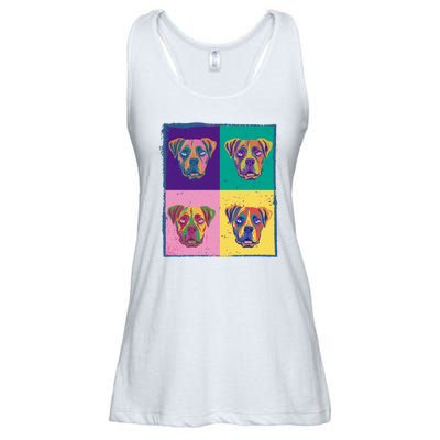 Colorful Boxer Dogs Ladies Essential Flowy Tank