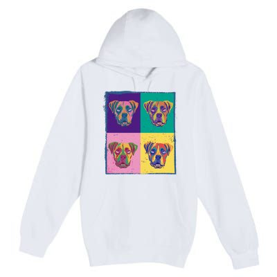 Colorful Boxer Dogs Premium Pullover Hoodie