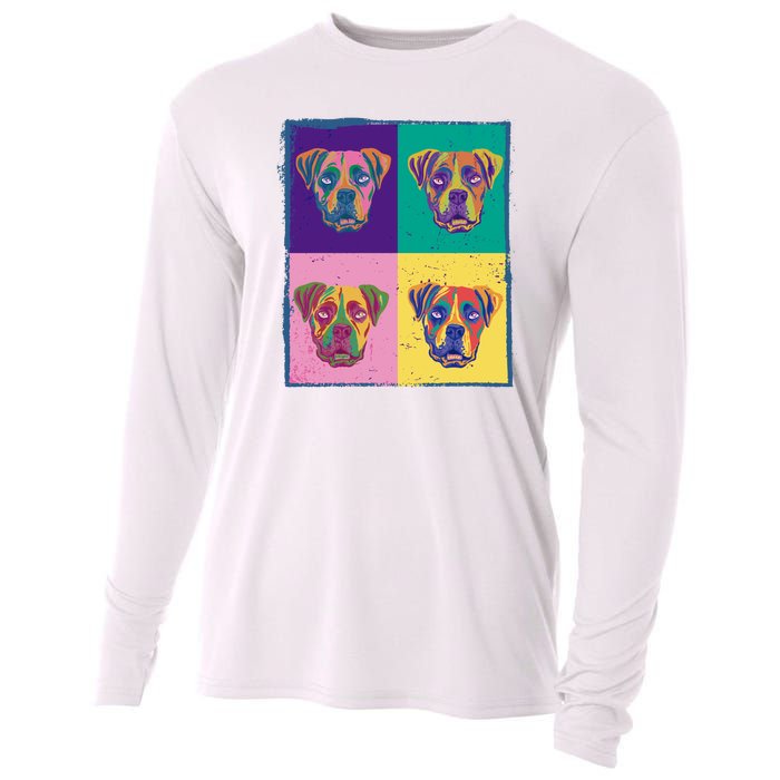 Colorful Boxer Dogs Cooling Performance Long Sleeve Crew