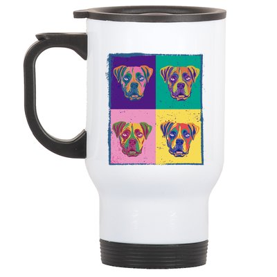 Colorful Boxer Dogs Stainless Steel Travel Mug