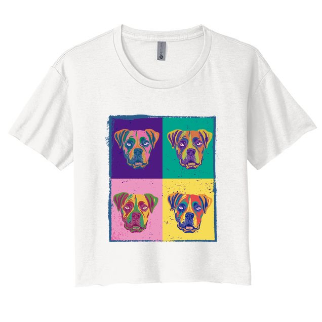 Colorful Boxer Dogs Crop Top