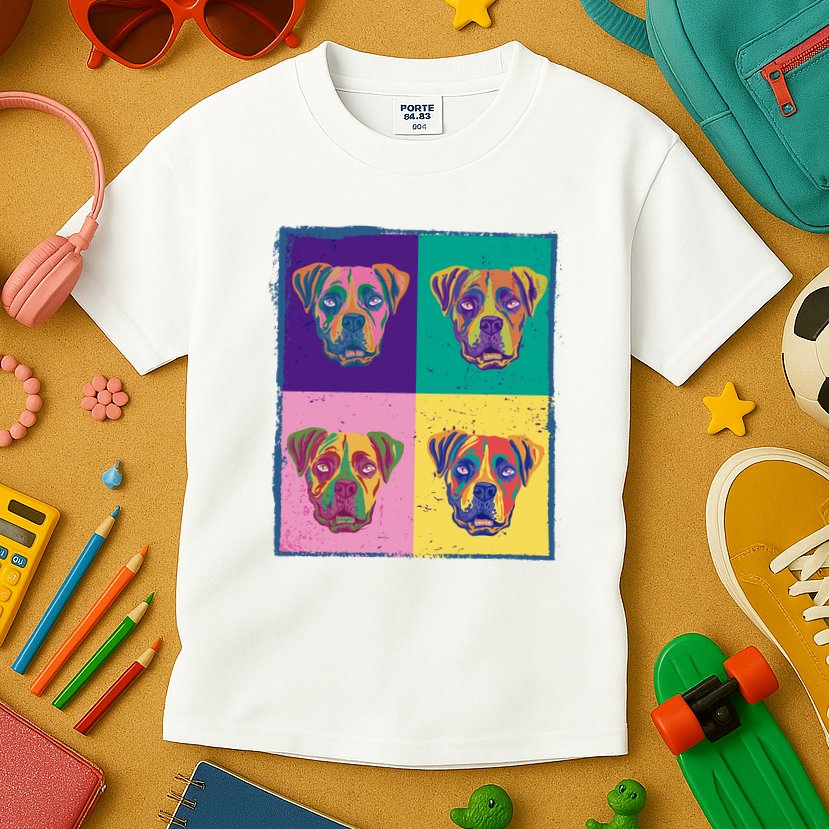 Colorful Boxer Dogs Kids T-Shirt