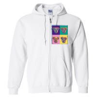 Colorful Boxer Dogs Full Zip Hoodie