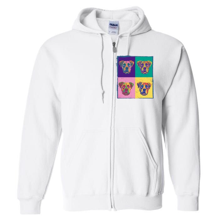 Colorful Boxer Dogs Full Zip Hoodie