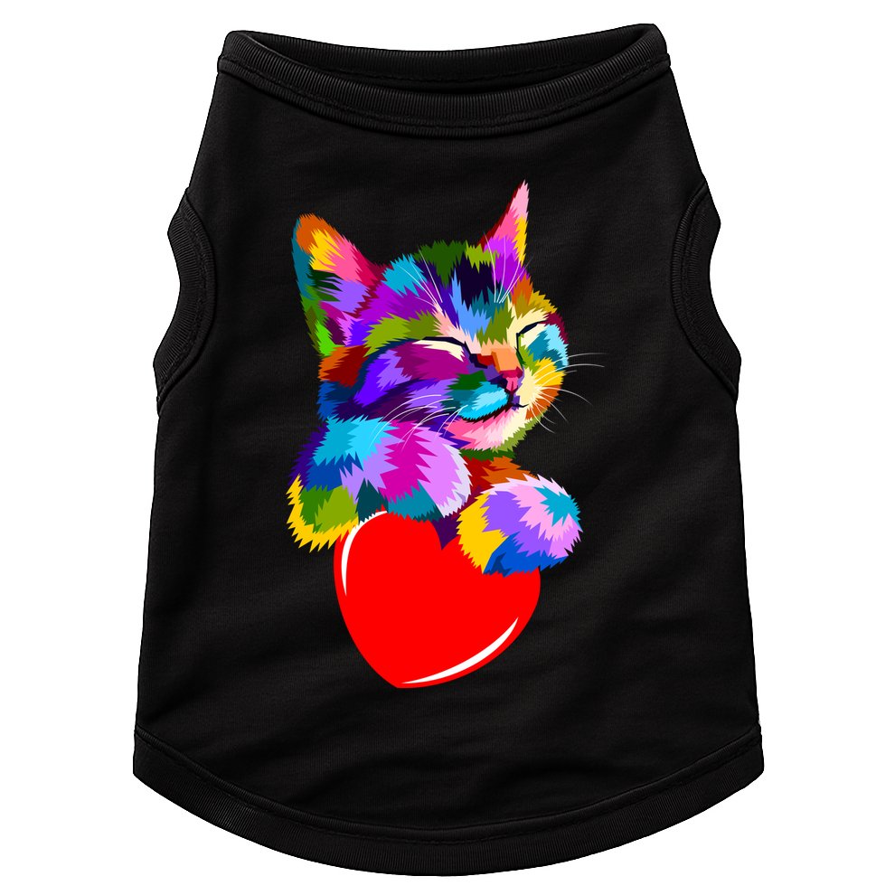 Colorful Cat Full Of Love Kitten Lovers  Doggie Tank