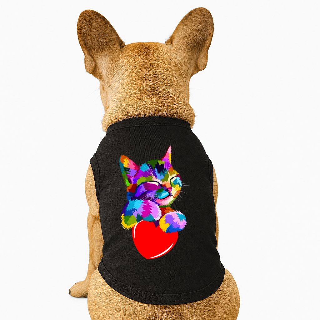 Colorful Cat Full Of Love Kitten Lovers  Doggie Tank