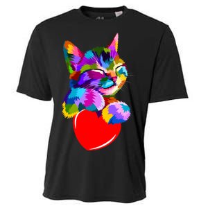 Colorful Cat Full Of Love Kitten Lovers  Cooling Performance Crew T-Shirt