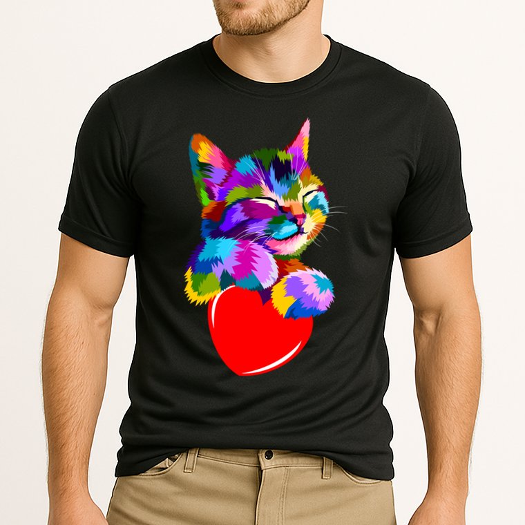 Colorful Cat Full Of Love Kitten Lovers  Cooling Performance Crew T-Shirt