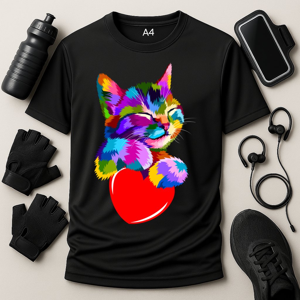 Colorful Cat Full Of Love Kitten Lovers  Cooling Performance Crew T-Shirt