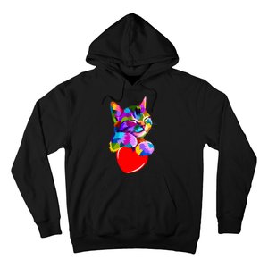 Colorful Cat Full Of Love Kitten Lovers  Hoodie