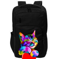 Colorful Cat Full Of Love Kitten Lovers  Impact Tech Backpack