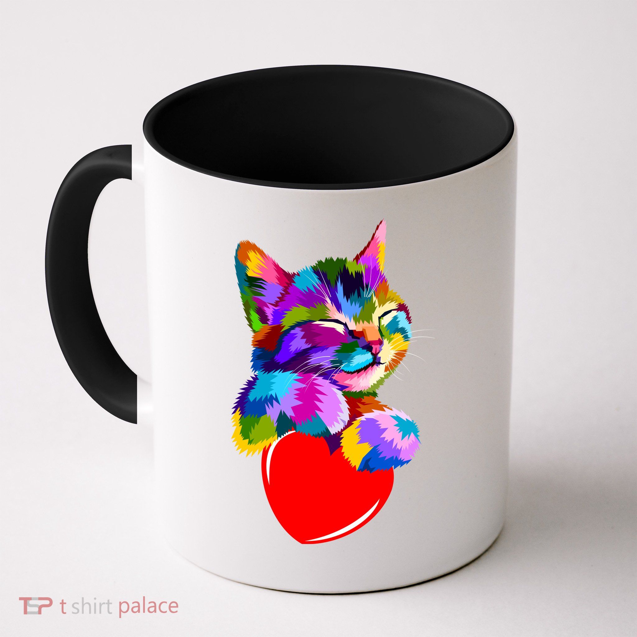 Colorful Cat Full Of Love Kitten Lovers  Coffee Mug
