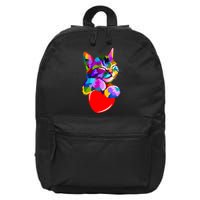 Colorful Cat Full Of Love Kitten Lovers  16 in Basic Backpack