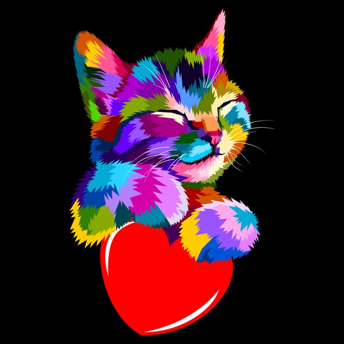 Colorful Cat Full Of Love Kitten Lovers  16 in Basic Backpack