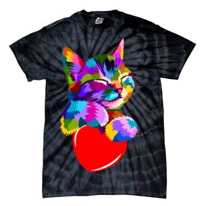 Colorful Cat Full Of Love Kitten Lovers  Tie-Dye T-Shirt