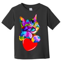 Colorful Cat Full Of Love Kitten Lovers  Toddler T-Shirt