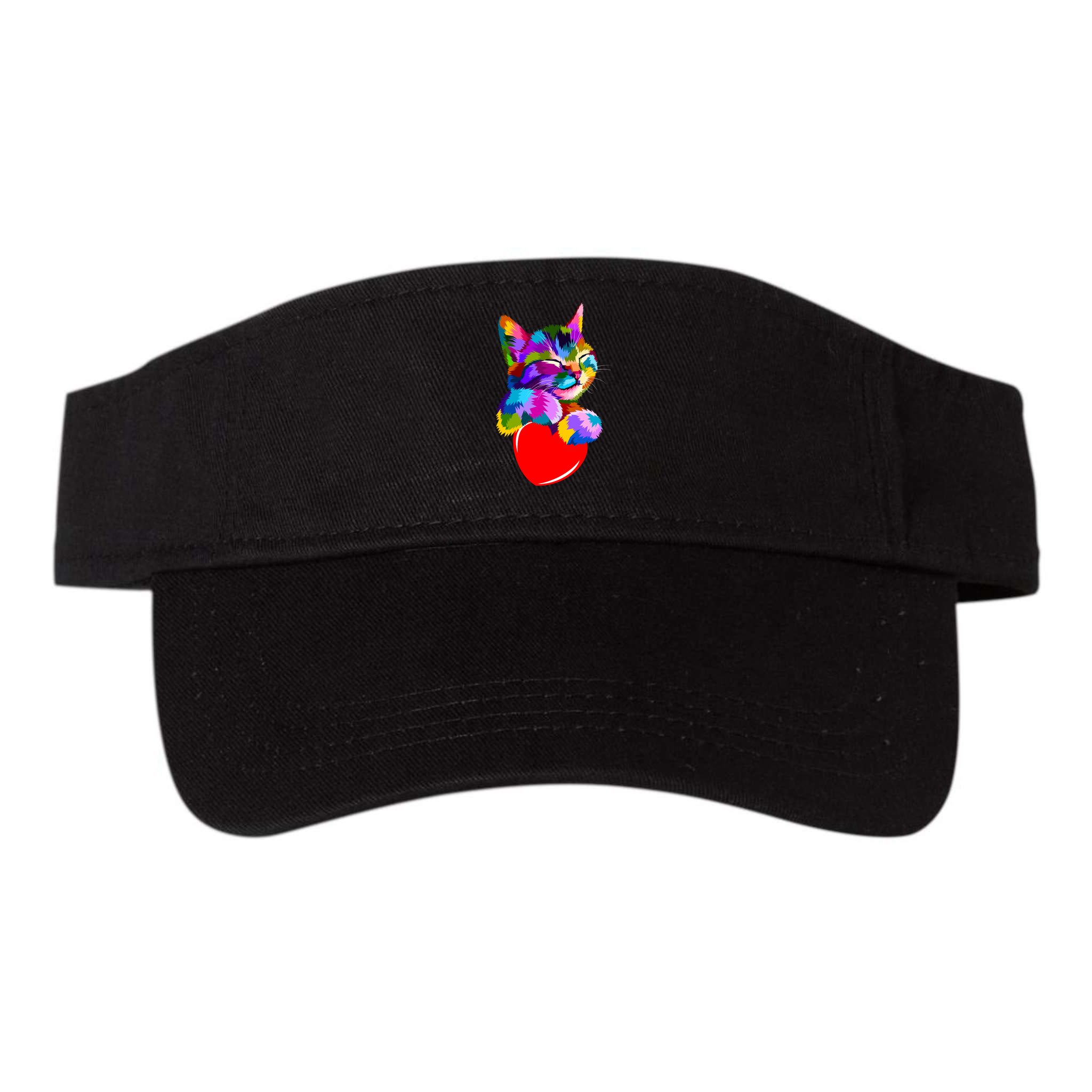 Colorful Cat Full Of Love Kitten Lovers  Visor