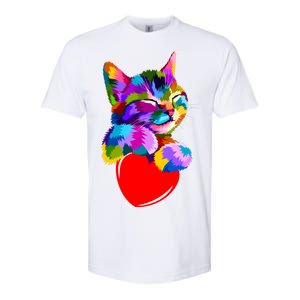 Colorful Cat Full Of Love Kitten Lovers  Softstyle CVC T-Shirt