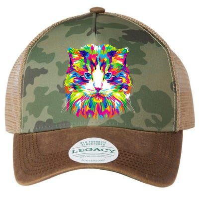 Colorful Cat Pattern Legacy Tie Dye Trucker Hat