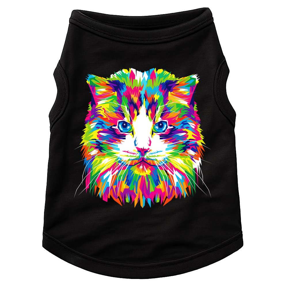 Colorful Cat Pattern Doggie Tank