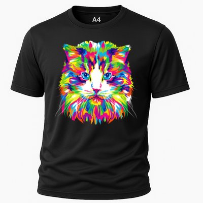 Colorful Cat Pattern Performance Shirt