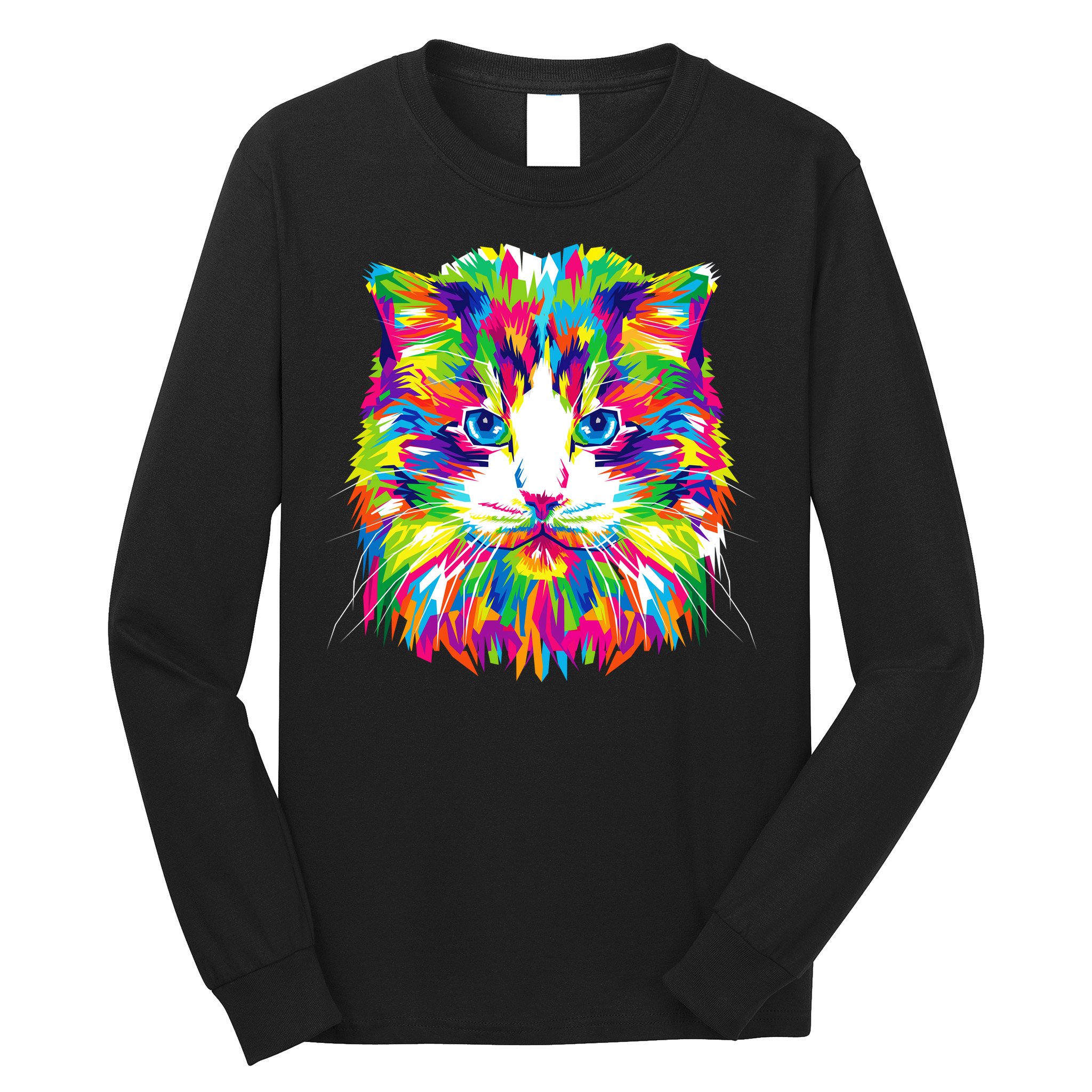 Colorful Cat Pattern Long Sleeve Shirt