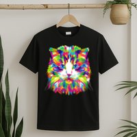 Colorful Cat Pattern T-Shirt