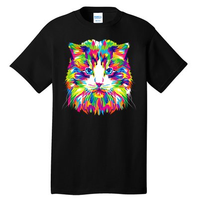 Colorful Cat Pattern Tall T-Shirt