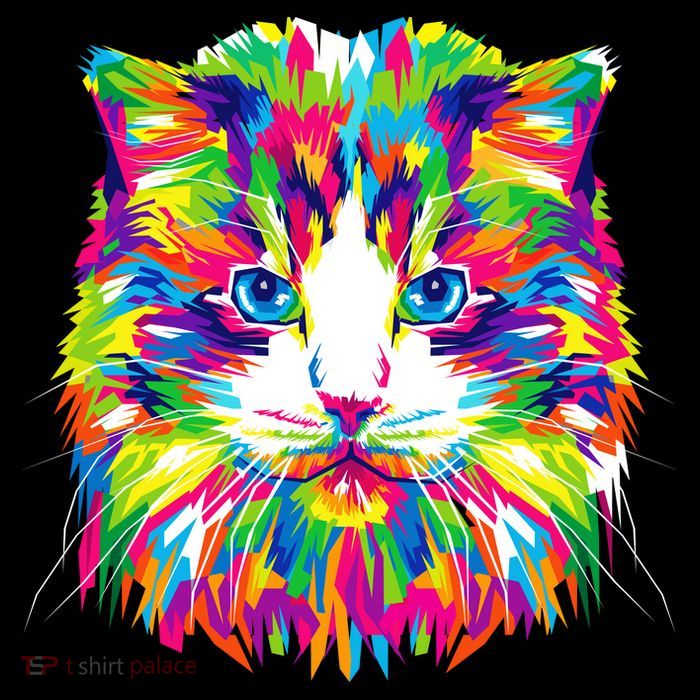 Colorful Cat Pattern Button