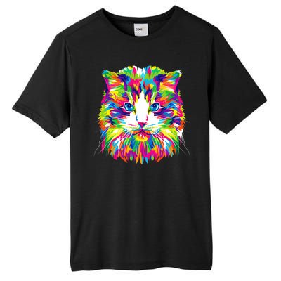 Colorful Cat Pattern Tall Fusion ChromaSoft Performance T-Shirt