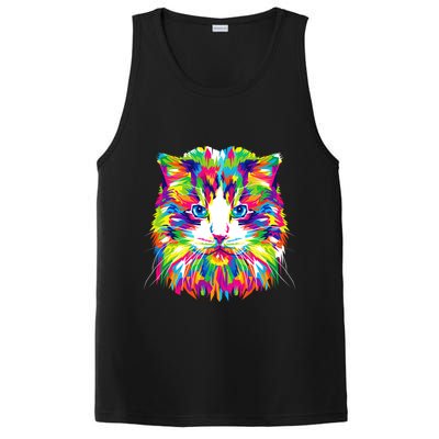 Colorful Cat Pattern PosiCharge Competitor Tank