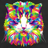 Colorful Cat Pattern Golf Towel