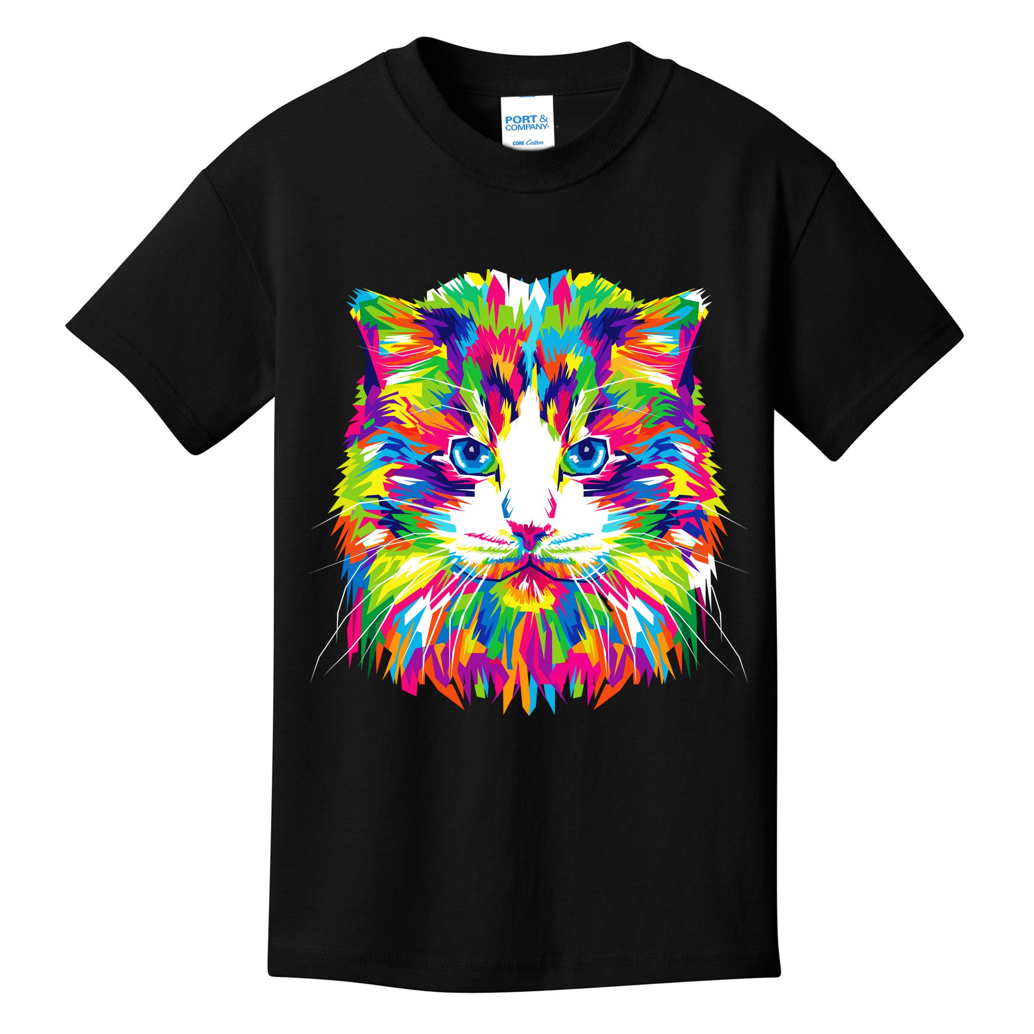 Colorful Cat Pattern Kids T-Shirt