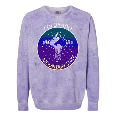 Colorful Colorado Mountain State Logo Colorblast Crewneck Sweatshirt