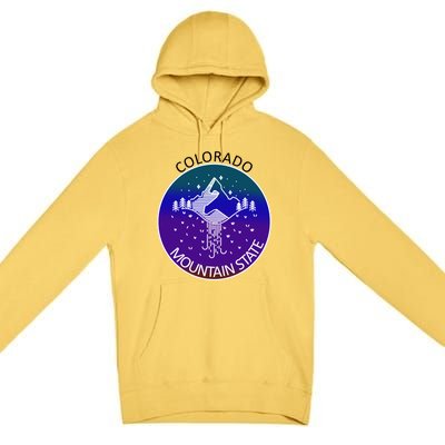 Colorful Colorado Mountain State Logo Premium Pullover Hoodie