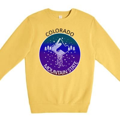 Colorful Colorado Mountain State Logo Premium Crewneck Sweatshirt