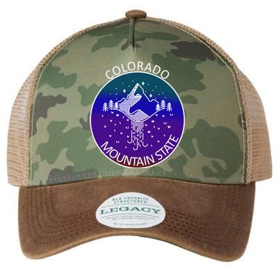 Colorful Colorado Mountain State Logo Legacy Tie Dye Trucker Hat