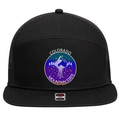 Colorful Colorado Mountain State Logo 7 Panel Mesh Trucker Snapback Hat