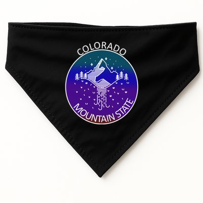 Colorful Colorado Mountain State Logo USA-Made Doggie Bandana