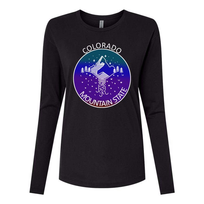 Colorful Colorado Mountain State Logo Womens Cotton Relaxed Long Sleeve T-Shirt