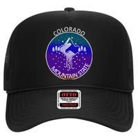 Colorful Colorado Mountain State Logo High Crown Mesh Back Trucker Hat