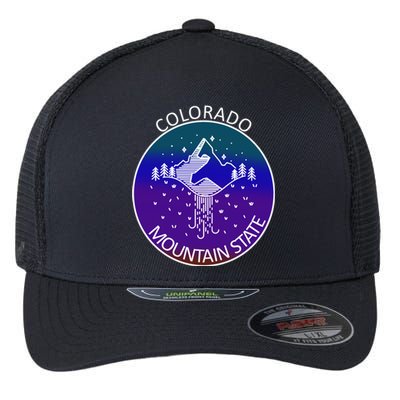 Colorful Colorado Mountain State Logo Flexfit Unipanel Trucker Cap