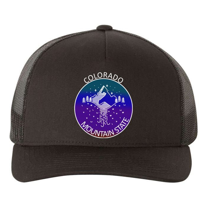 Colorful Colorado Mountain State Logo Yupoong Adult 5-Panel Trucker Hat