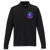 Colorful Colorado Mountain State Logo Performance Long Sleeve Polo