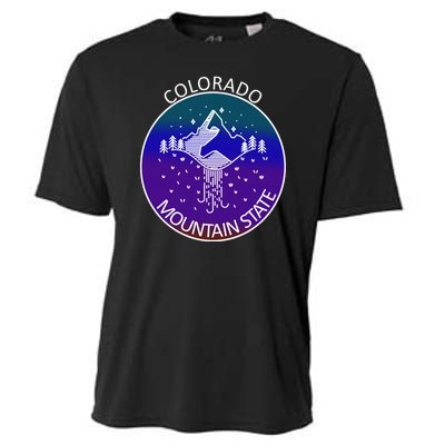 Colorful Colorado Mountain State Logo Cooling Performance Crew T-Shirt