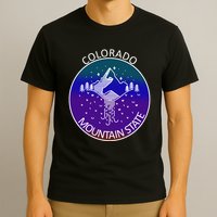 Colorful Colorado Mountain State Logo T-Shirt