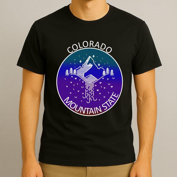 Colorful Colorado Mountain State Logo T-Shirt