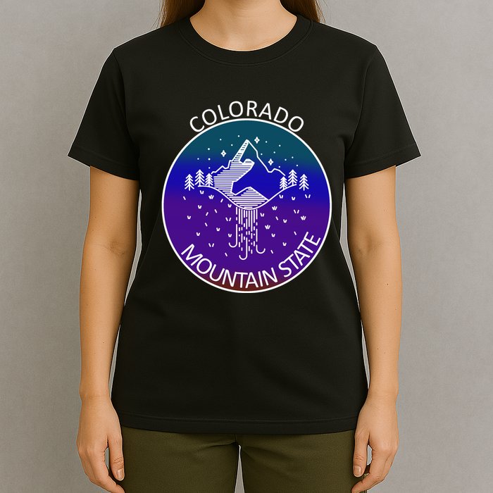 Colorful Colorado Mountain State Logo T-Shirt